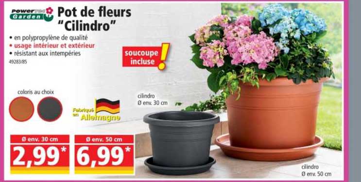 pot de fleurs "cilindro" power garden