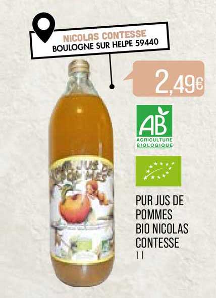 pur jus de pommes bio nicolas bio nicolas contesse