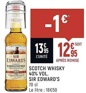 scotch whisky 40% vol. sir edward's