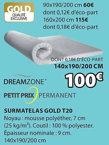 Surmatelas Gold T20 Dreamzone