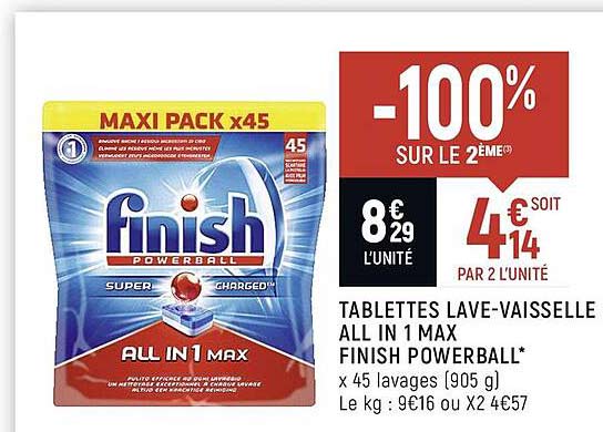 tablettes lave-vaisselle all in 1 max finish powerball