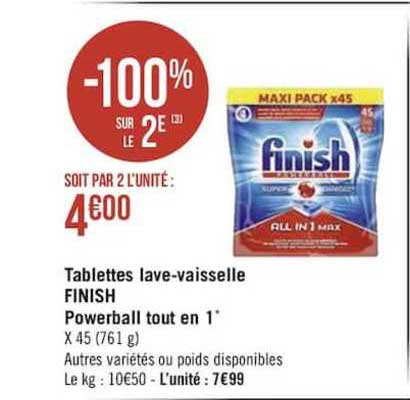 tablettes lave-vaisselle finish powerball tout en 1