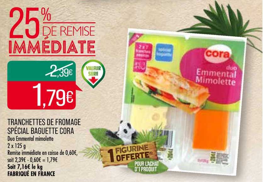 Tranchettes De Fromage Spécial Baguette Cora