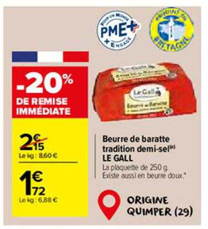 beurre de baratte tradition demi-sel le gall
