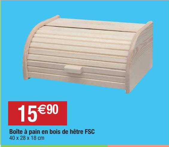 Boîte à Pain En Bois De Hêtre Fsc