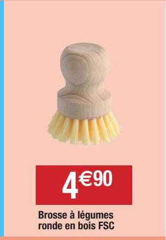 Brosse à Légumes Ronde En Bois Fsc