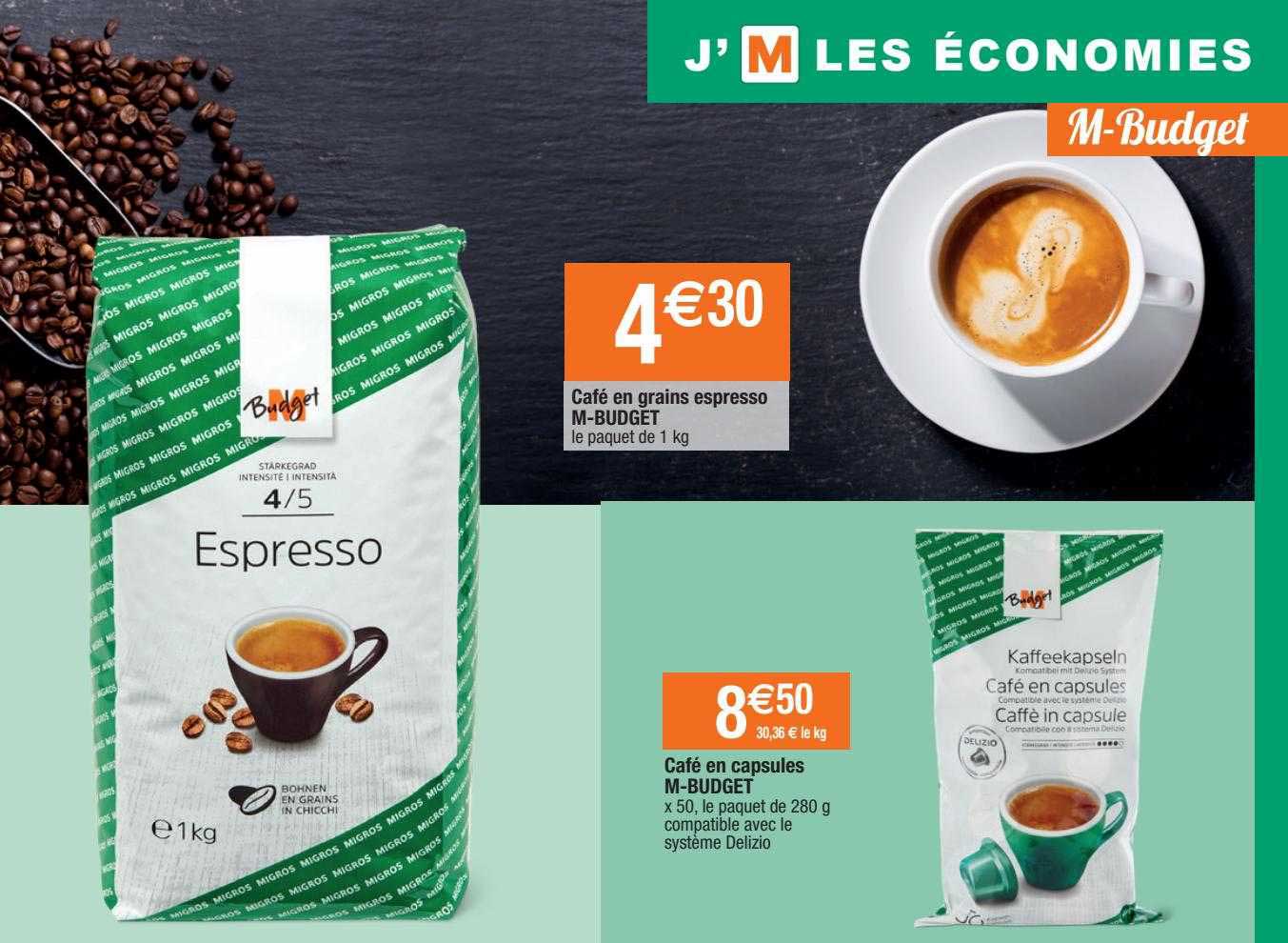 Café En Grains Espresso M-budget, Café En Capsules M-budget