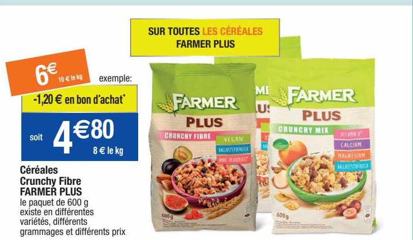céréales crunchy fibre farmer plus