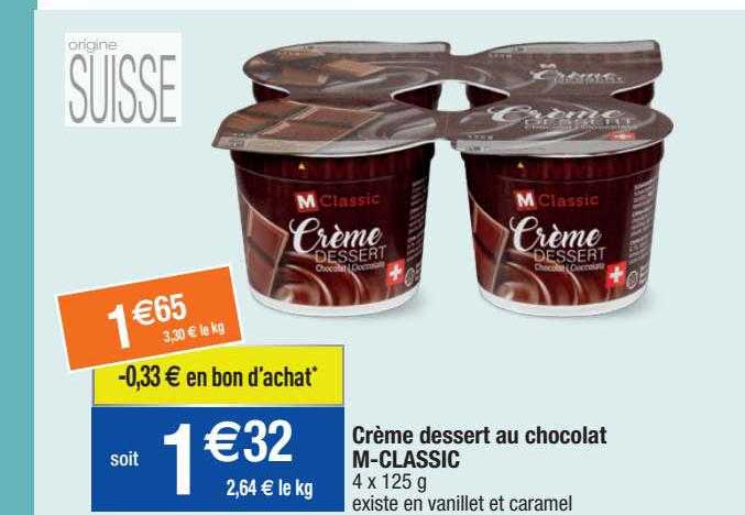 crème dessert au chocolat m-classic