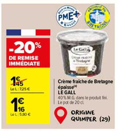 crème fraîche de bretagne épaisse le gall
