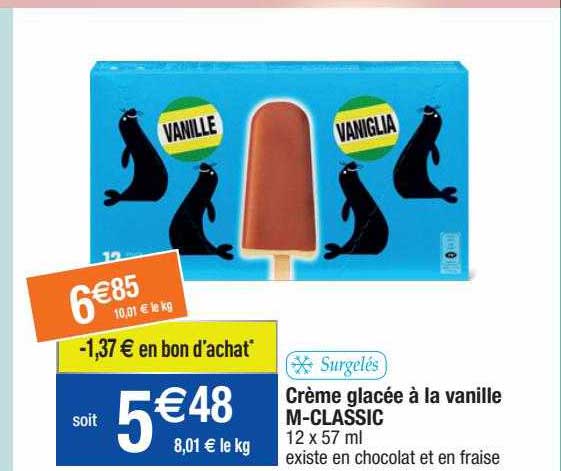 crème glacée à la vanille m-classic