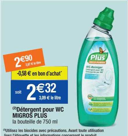 détergent pour wc migros plus
