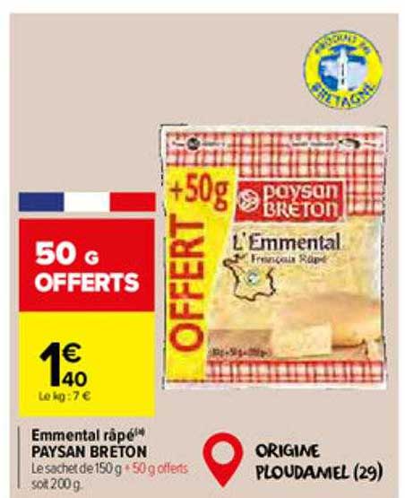 emmental râpé paysan breton