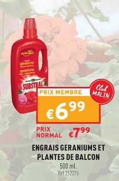 engrais géraniums et plantes de balcon