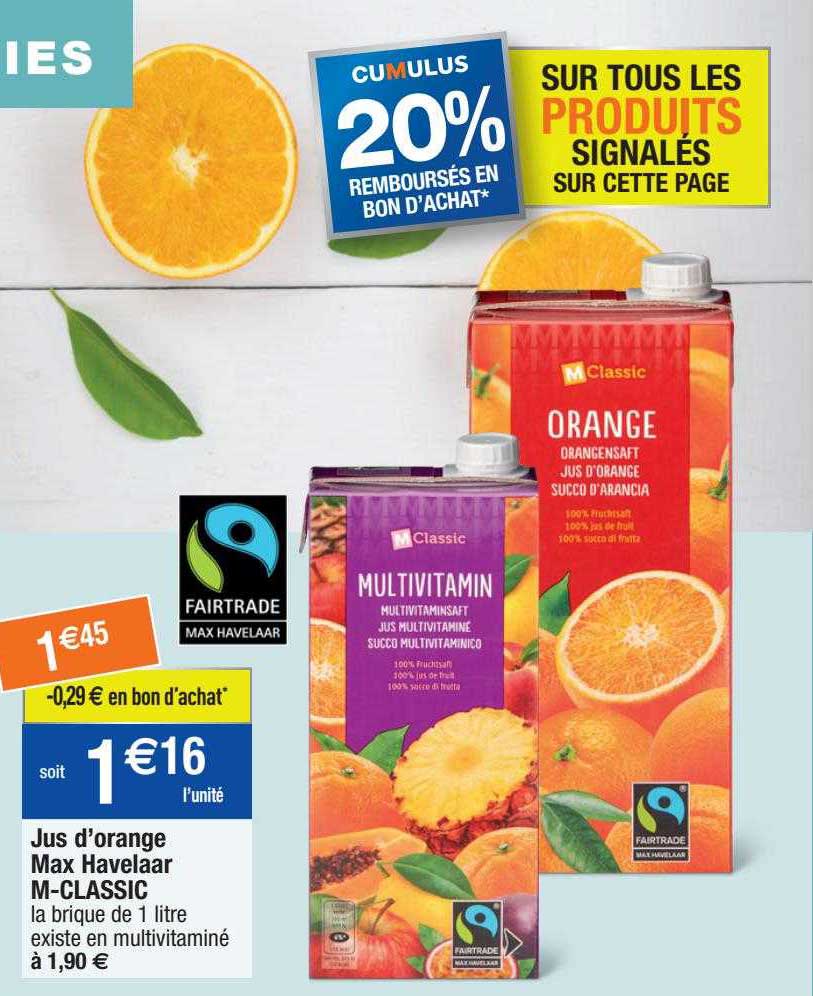 jus d'orange max havelaar m-classic