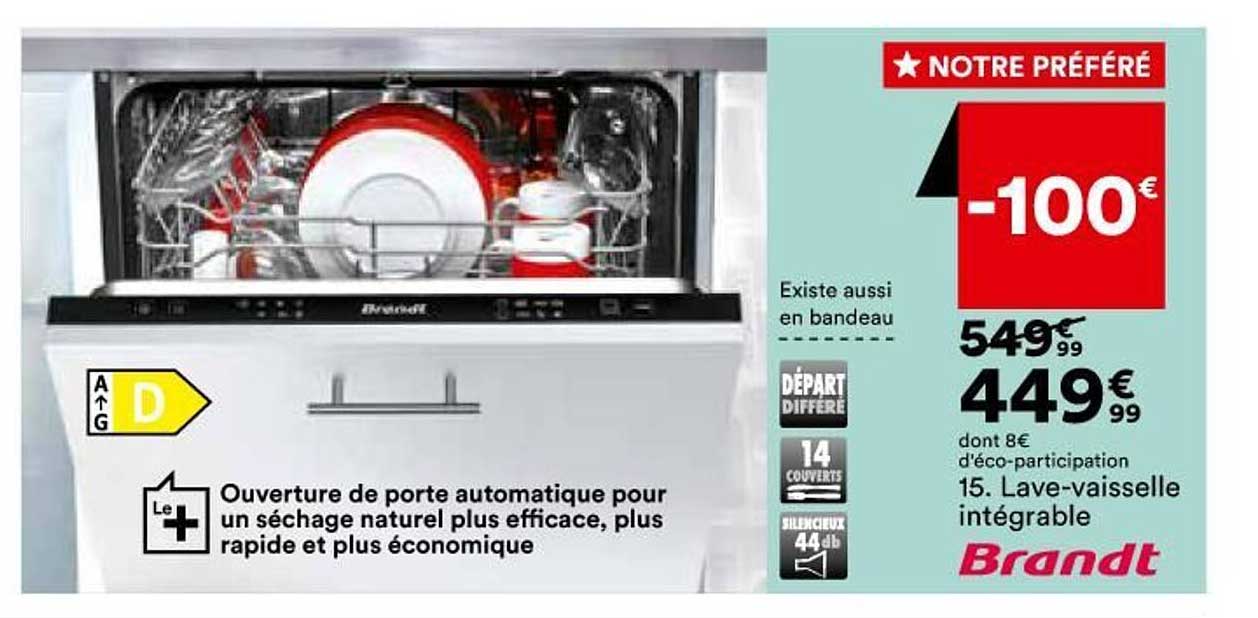 lave-vaisselle intégrable brandt