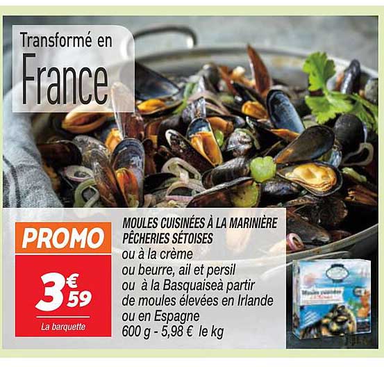 moules cuisinées à la marinière pêcheries sétoises