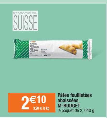 pâtes feuilletées abaissées m-budget