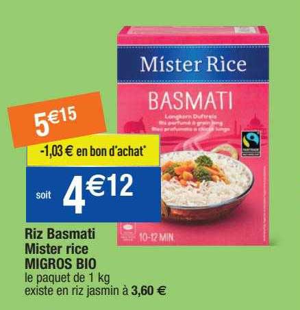 riz basmati mister rice migros bio