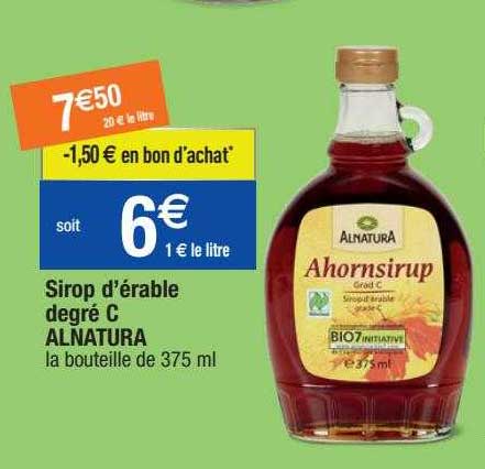 sirop d'érable degré c alnatura