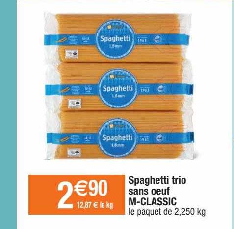 spaghetti trio sans oeuf m-classic