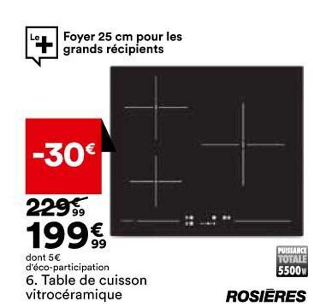 Table De Cuisson Vitrocéramique Rosières