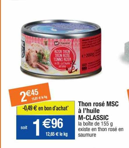 Thon Rosé Msc à L'huile M-classic