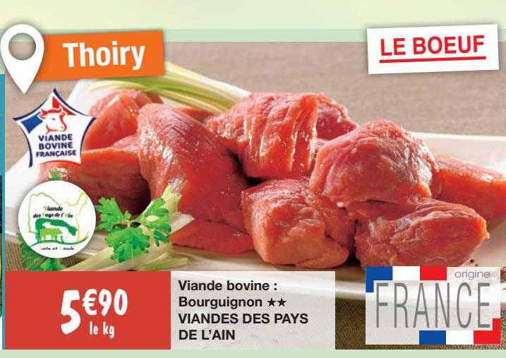viande bovine : bourguignon** viandes des pays de l'ain