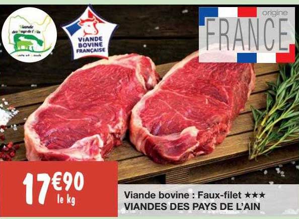 viande bovine : faux-filet*** viandes des pays de l'ain