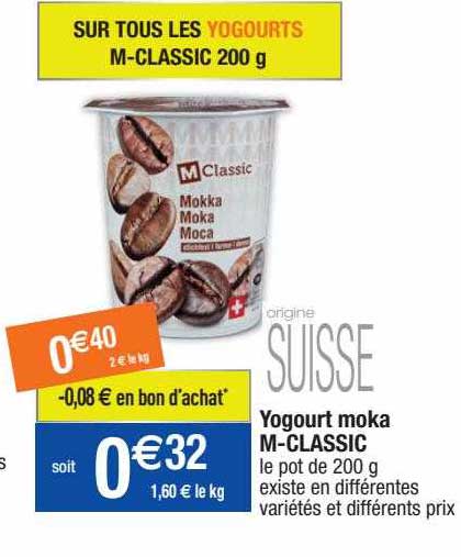 yogourt moka m-classic