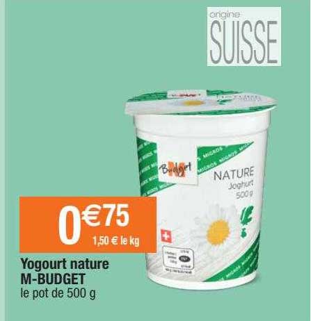 yogourt nature m-budget