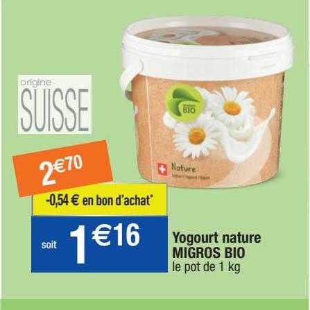 yogourt nature migros bio