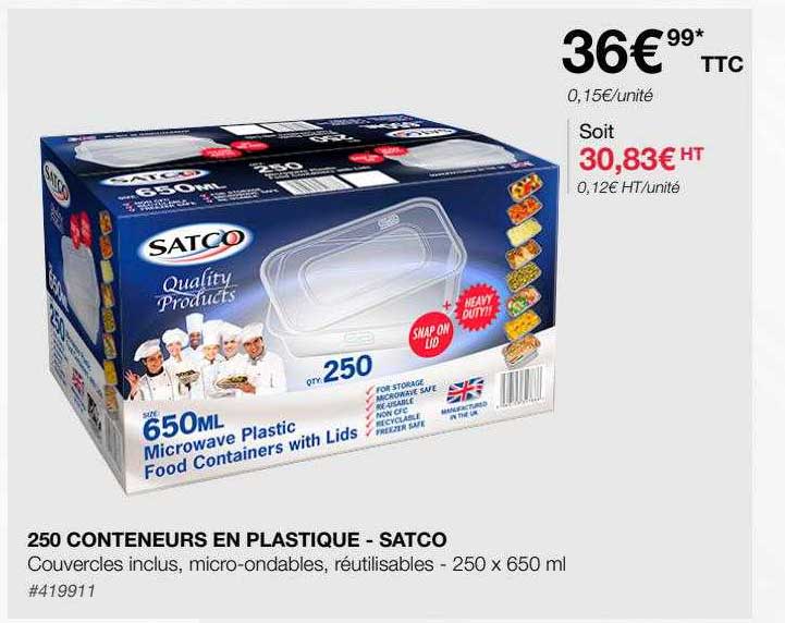 250 Conteneurs En Plastique - Satco