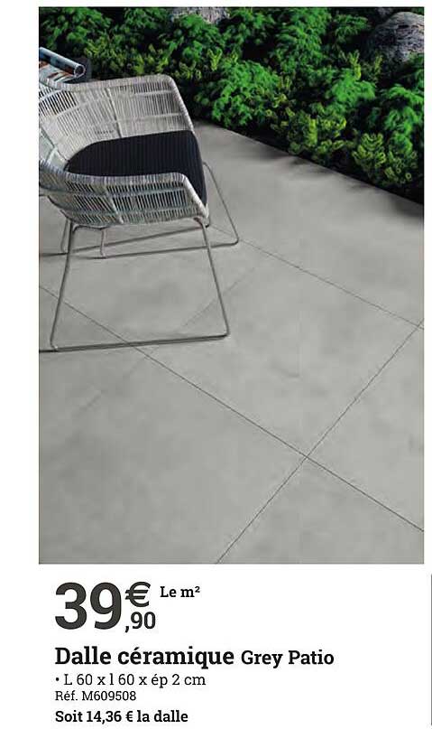 dalle céramique grey patio