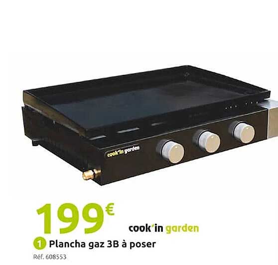 plancha gaz 3b à poser cook'in garden