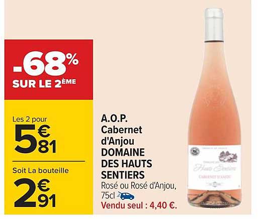 a.o.p. cabernet d'anjou domaine des hauts sentiers