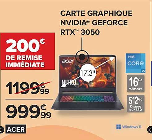 Acer 512 Go De Disque Dur Ssd, 16 Go Mémoire