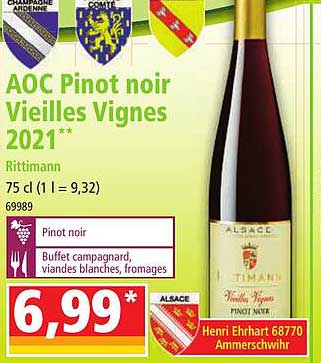aoc pinot noir vieilles vignes 2021 rittimann