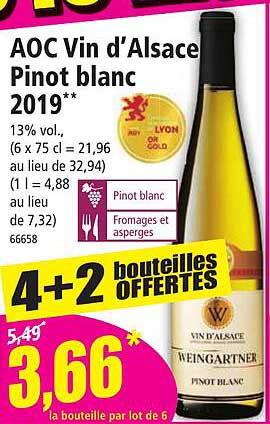 aoc vin d'alsace pinot blanc 2019