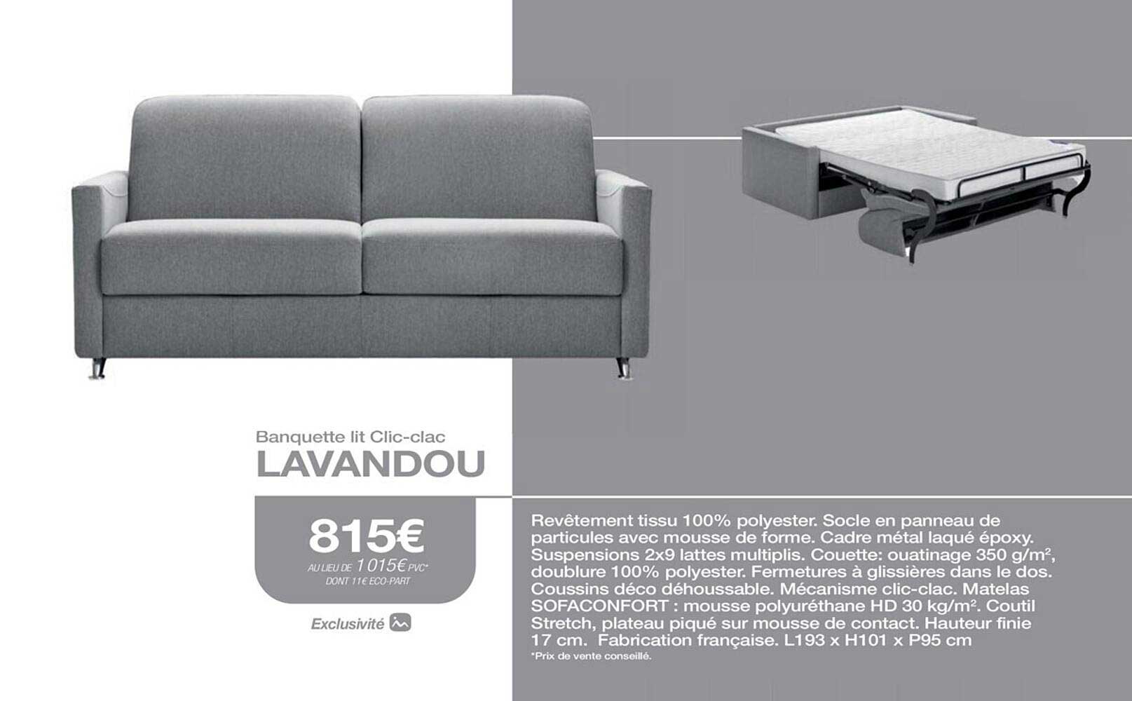 banquette lit clic-clac lavandou