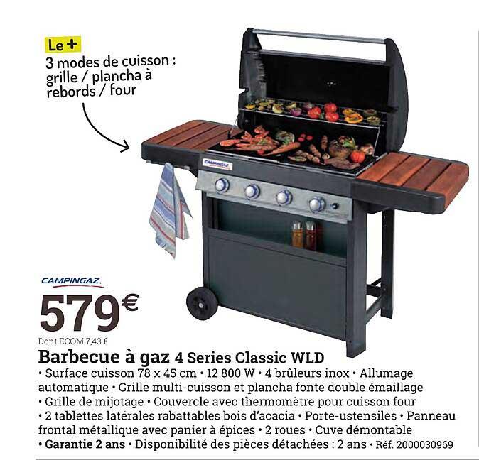barbecue à gaz 4 séries classic wld campingaz