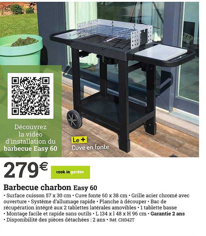 barbecue charbon easy 60 cook'in garden