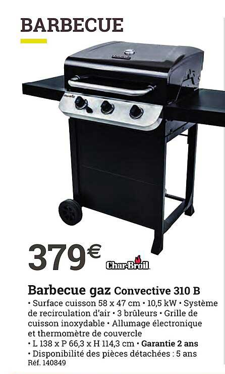 barbecue gaz convective 310 b char-broil