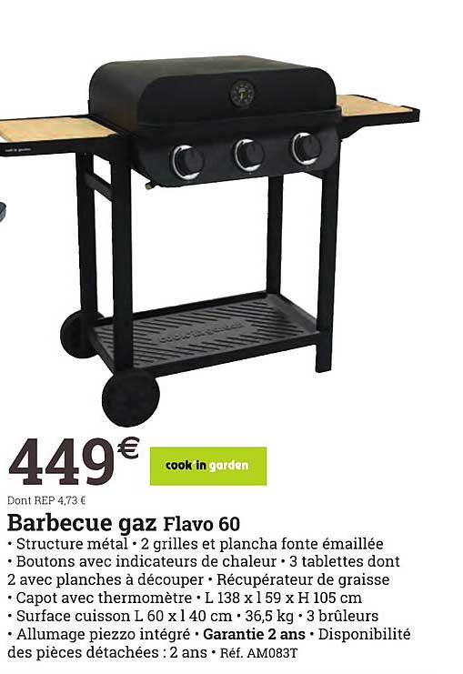 barbecue gaz flavo 60 cook'in garden