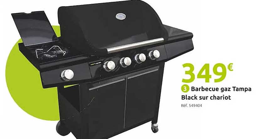 barbecue gaz tampa black sur chariot