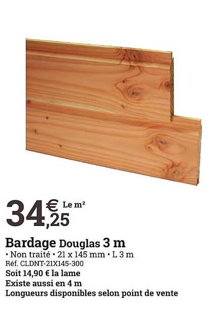bardage douglas 3 m