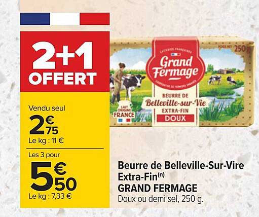 beurre de belleville-sur-vine extra-fin grand fermage