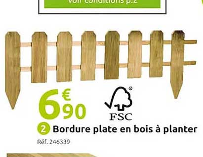 bordure plate en bois à planter