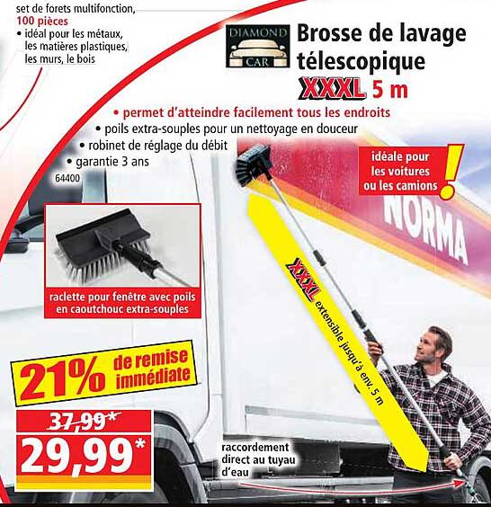 brosse de lavage télescopique xxxl 5 m diamond car