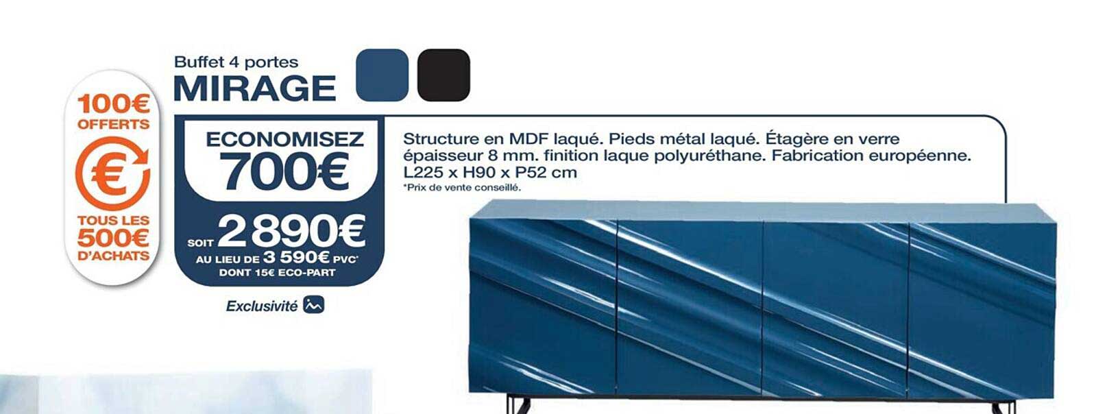 buffet 4 portes mirage